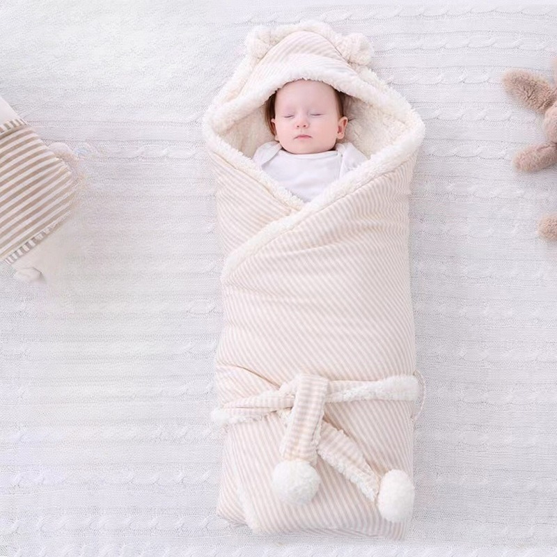 Baby Clothing Material - Newborn Lamb Fleece Swaddle Blanket Winter