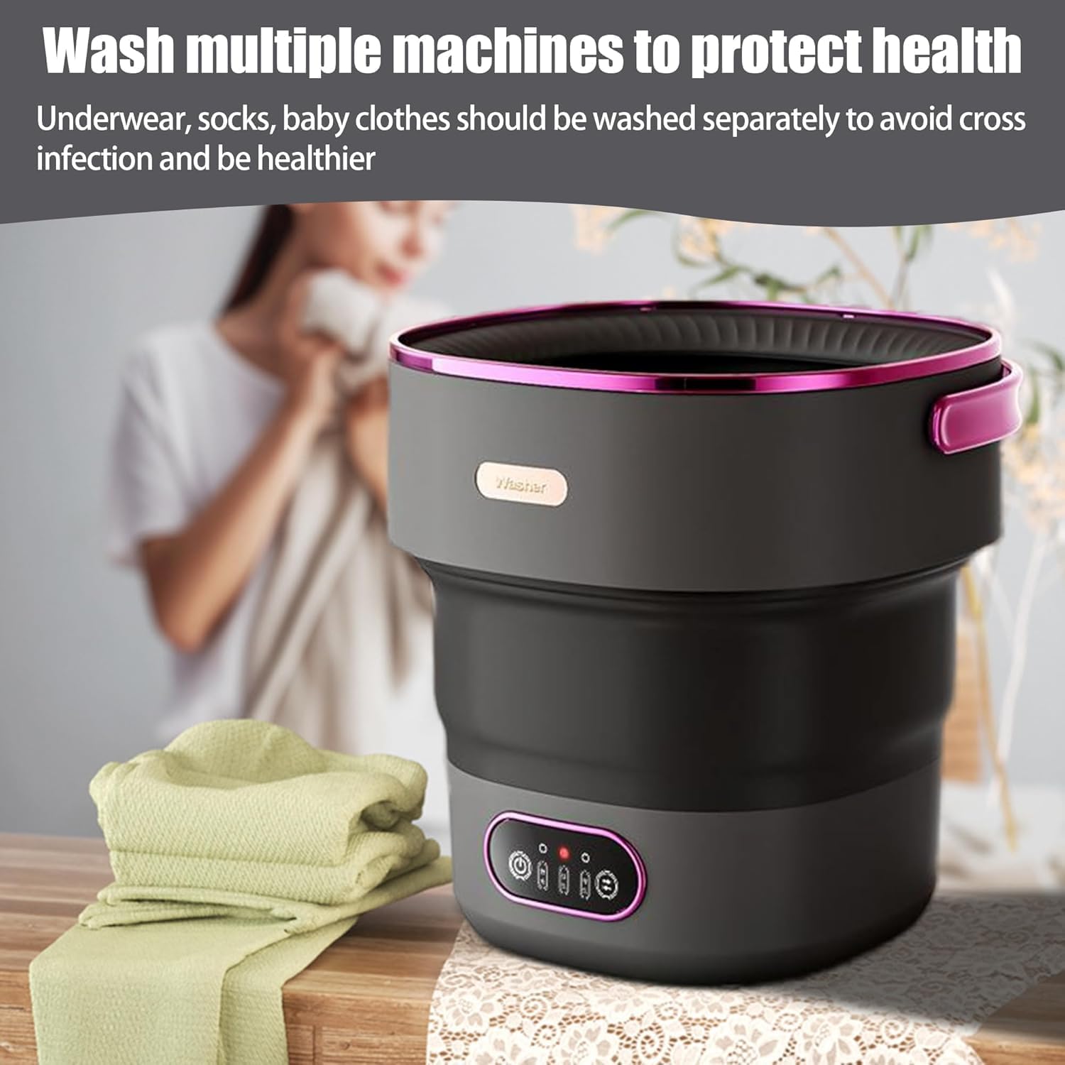 13L Portable Washer with 3 Cle - Baby Clothing Washing Machine 评论和价格