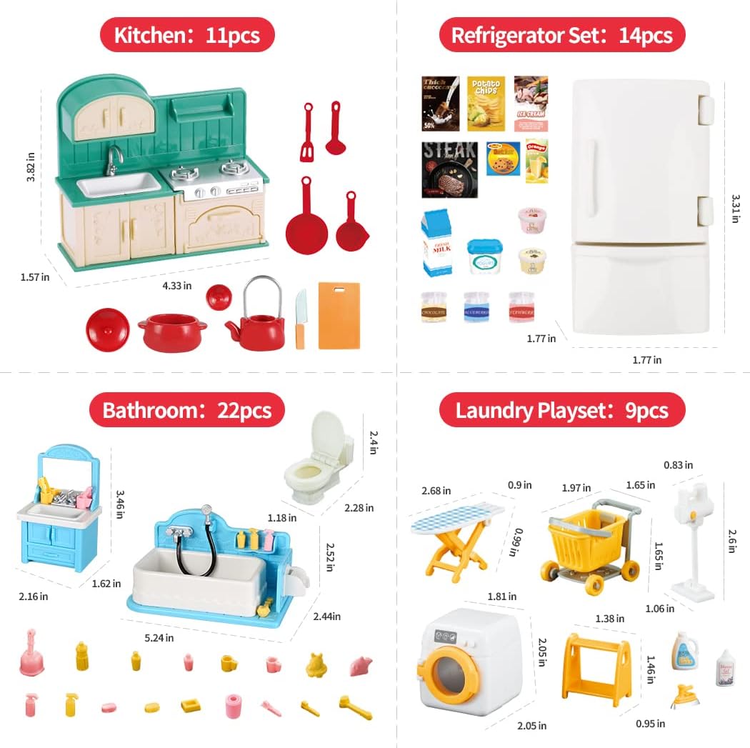 Dollhouse Furniture Set Doll H - Baby Clothing Washing Machine 评论和价格