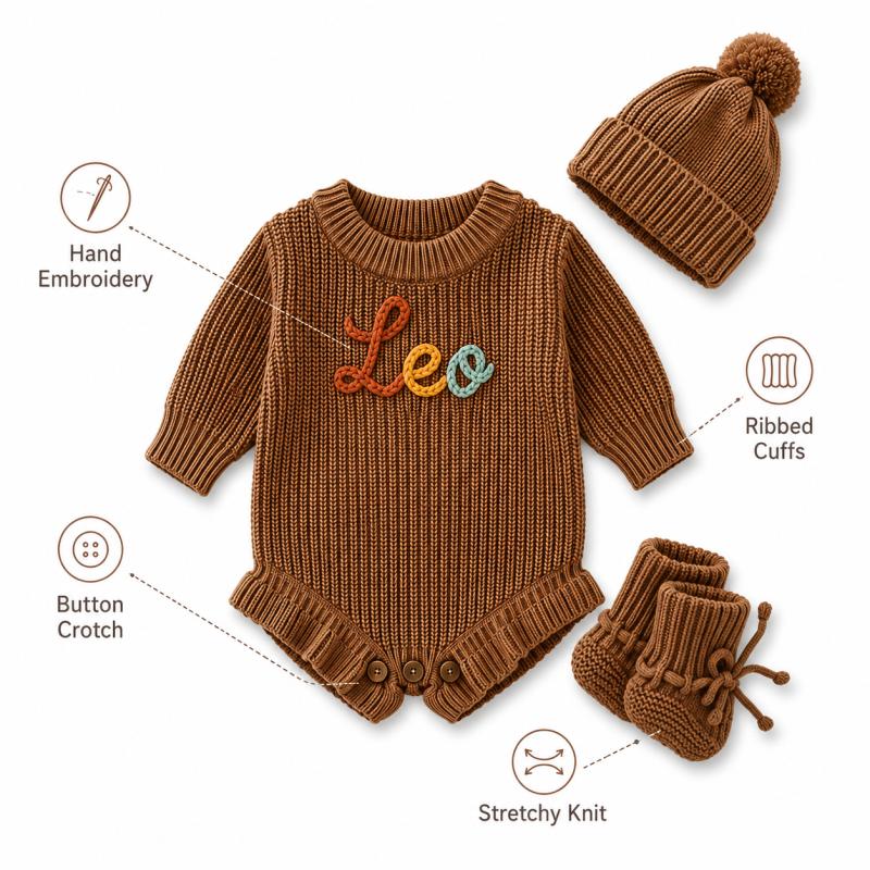 Personalized Baby Knit Romper  - Baby Clothing Names 评论和价格