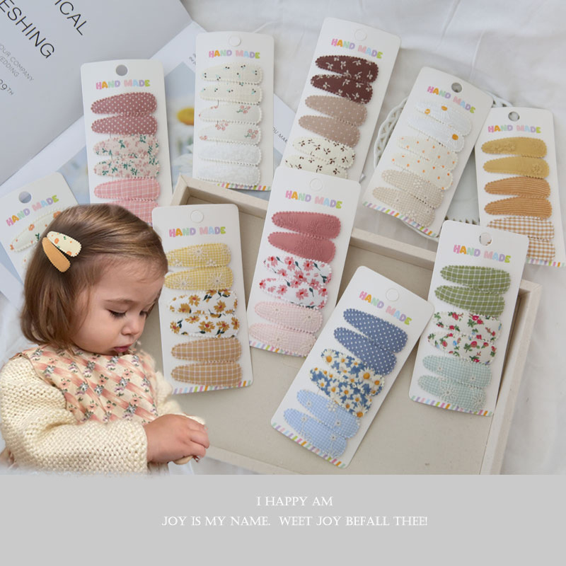 6pcs Fabric Hair Clips Flower  - Baby Clothing Material 评论和价格