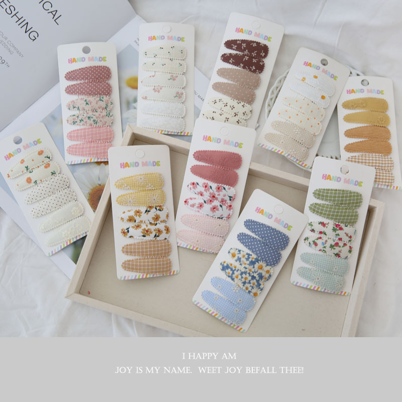 6pcs Fabric Hair Clips Flower  - Baby Clothing Material 评论和价格