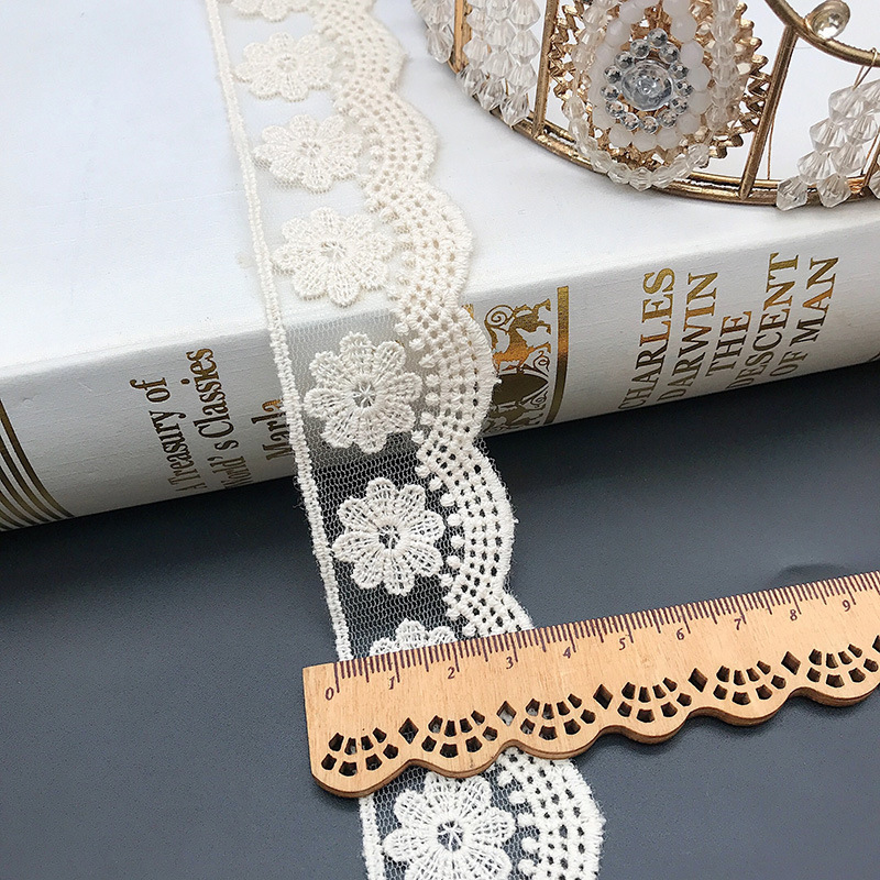 3Yards/Lot Embroidery White Be - Baby Clothing Material 评论和价格